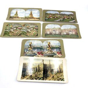 Stereoview Stereoptic Cards Lot of 8 Black White Color Antique